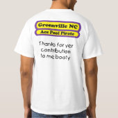 Greenville NC - Ace Pool Pirate - Paars Geel T-shirt (Achterkant)