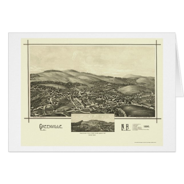 Greenville, NH Panoramic Map - 1886 (Voorkant Horizontaal)