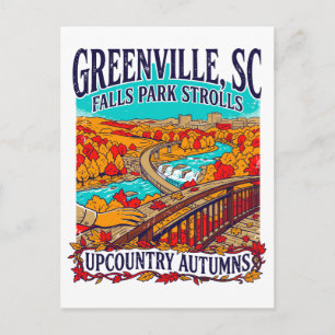 Greenville SC Falls Park Wandelt Upcountry Herfst Briefkaart