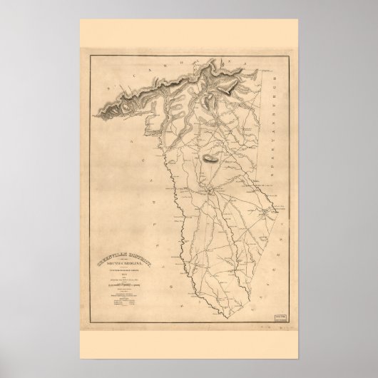 Greenville, SC Historic  Wall Art Poster (Voorkant)