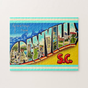 Greenville SC Vintage ansichtkaart 11x14 Legpuzzel
