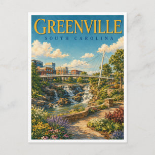 Greenville South Carolina Falls Park GeoSaga Briefkaart