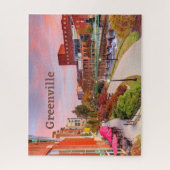 Greenville, South Carolina, Herfst Sunset, Downtow Legpuzzel (Verticaal)