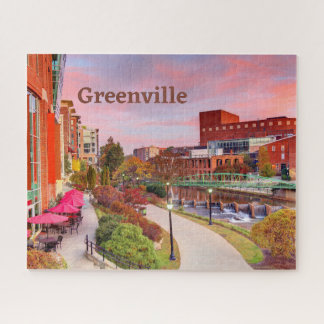 Greenville, South Carolina, Herfst Sunset, Downtow Legpuzzel