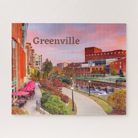 Greenville, South Carolina, Herfst Sunset, Downtow Legpuzzel (Horizontaal)
