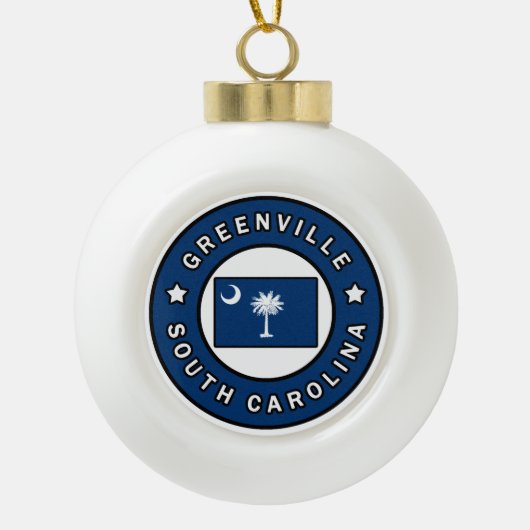 Greenville South Carolina Keramische Bal Ornament (Voorkant)