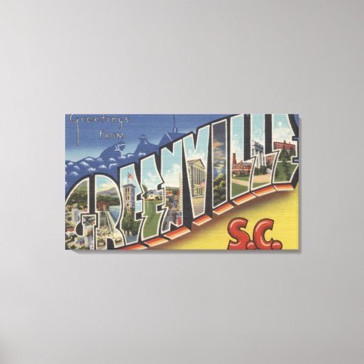 Greenville, South Carolina - Large Letter Scenes 2 Canvas Afdruk (Voorkant)