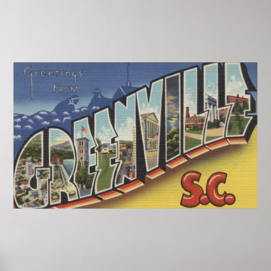 Greenville, South Carolina - Large Letter Scenes 2 Poster (Voorkant)