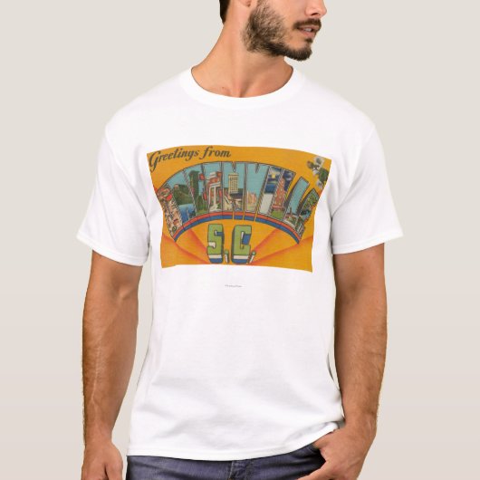 Greenville, South Carolina - Large Letter Scenes T-shirt (Voorkant)