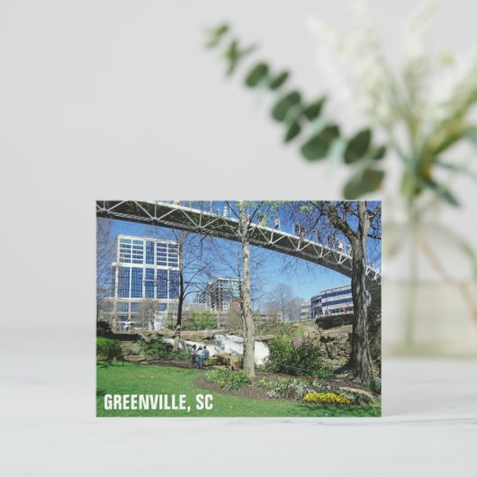 Greenville South Carolina Liberty Bridge Travel Briefkaart (Staand voorkant)
