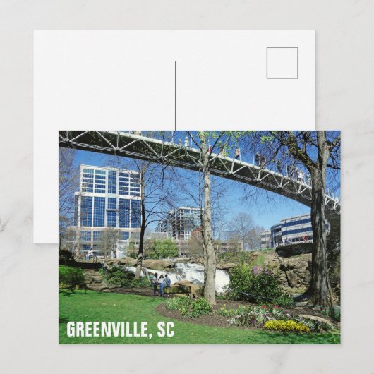 Greenville South Carolina Liberty Bridge Travel Briefkaart (Voorkant / Achterkant)
