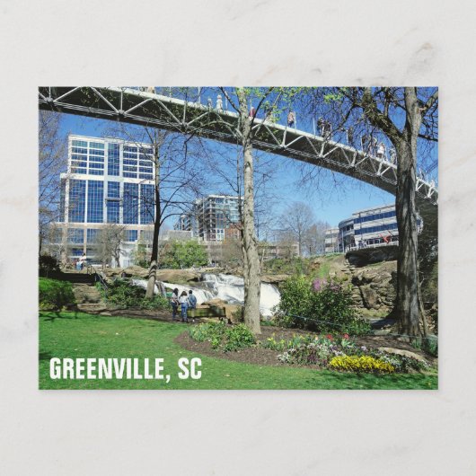 Greenville South Carolina Liberty Bridge Travel Briefkaart (Voorkant)