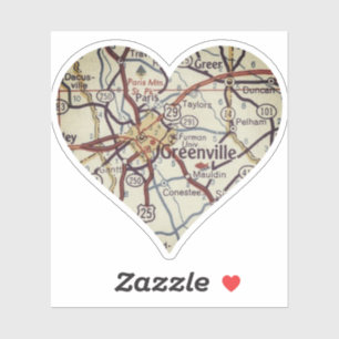 Greenville South Carolina Map Sticker