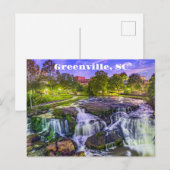 Greenville, South Carolina Reedy River Downtown Briefkaart (Voorkant / Achterkant)