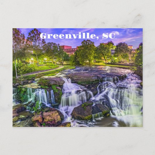 Greenville, South Carolina Reedy River Downtown Briefkaart (Voorkant)