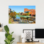 Greenville, South Carolina Reedy River Downtown Poster (Thuiskantoor)