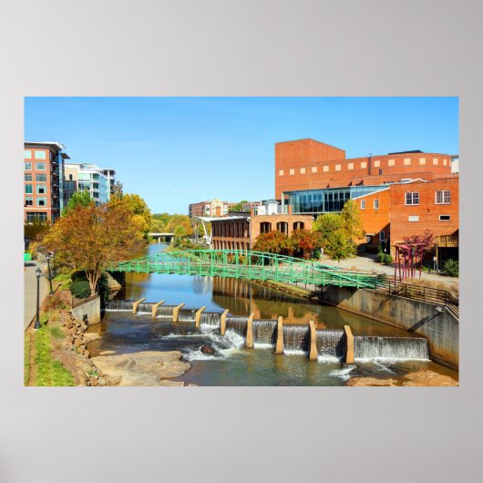 Greenville, South Carolina Reedy River Downtown Poster (Voorkant)