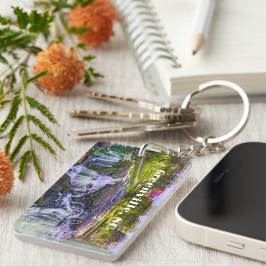 Greenville, South Carolina Reedy River Downtown Sleutelhanger (Voorkant Rechts)