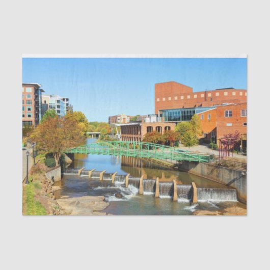 Greenville, South Carolina Reedy River Tissuepapier (Voorkant)
