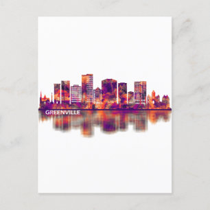 Greenville South Carolina Skyline Feestdagenkaart