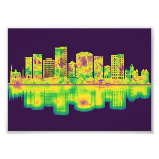 Greenville South Carolina Skyline Foto Afdruk (Voorkant)