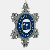 Greenville South Carolina Tin Sneeuwvlok Ornament (Links)