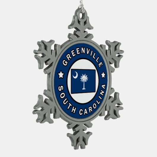 Greenville South Carolina Tin Sneeuwvlok Ornament (Links)