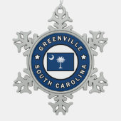 Greenville South Carolina Tin Sneeuwvlok Ornament (Voorkant)