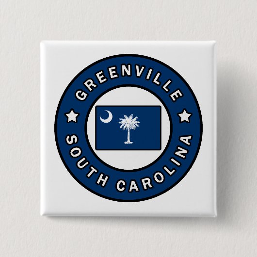 Greenville South Carolina Vierkante Button 5,1 Cm (Voorkant)