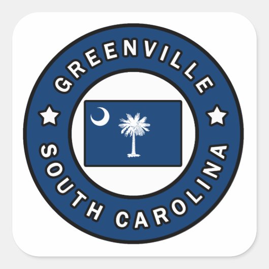 Greenville South Carolina Vierkante Sticker (Voorkant)