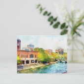 Greenville South carolina Water Color Painting Briefkaart (Staand voorkant)