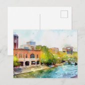 Greenville South carolina Water Color Painting Briefkaart (Voorkant / Achterkant)