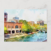 Greenville South carolina Water Color Painting Briefkaart (Voorkant)