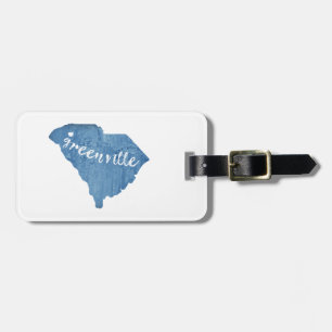 Greenville South Carolina Wood Grain Bagagelabel