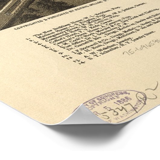 Greenville Texas 1886 Antiek Panoramic Map Poster (Hoek)