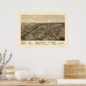 Greenville, TX Panoramic Map - 1886 Poster (Keuken)