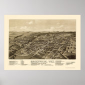 Greenville, TX Panoramic Map - 1886 Poster (Voorkant)