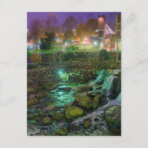 greenville zuid carolina binnenstadnacht sout briefkaart