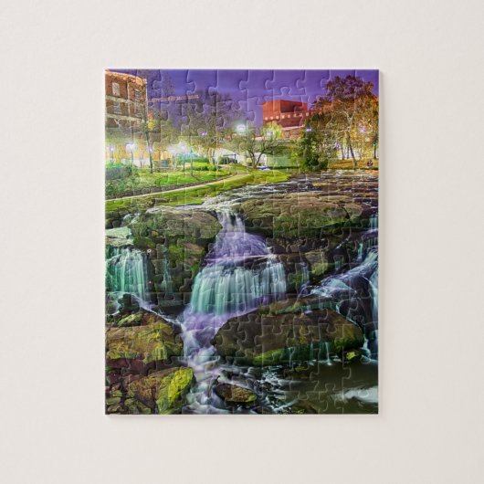 greenville zuid carolina binnenstadnacht sout legpuzzel (Verticaal)