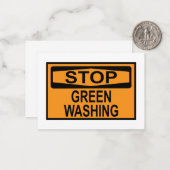 Greenwash-out stopzetten notitiekaartje (Voorkant / Achterkant in situ)