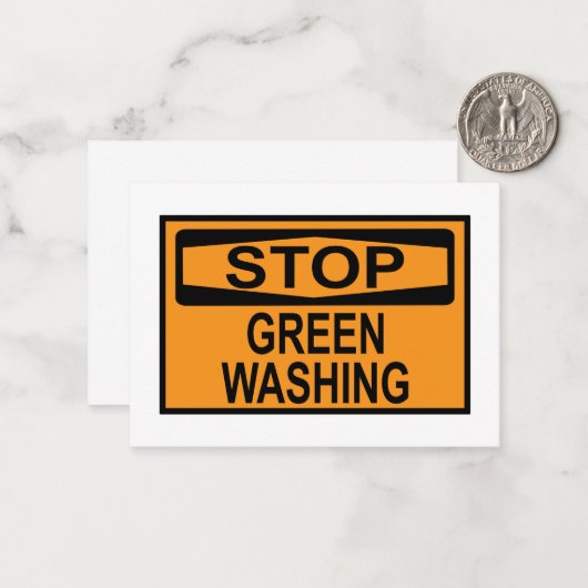 Greenwash-out stopzetten notitiekaartje (Voorkant / Achterkant in situ)