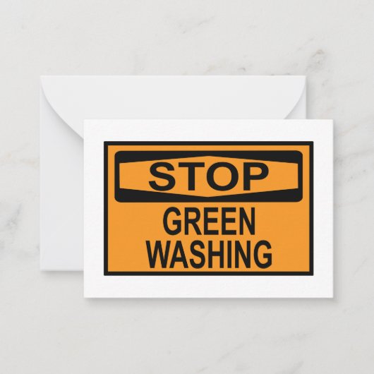 Greenwash-out stopzetten notitiekaartje (Voorkant)