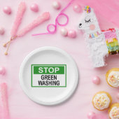 Greenwash-out stopzetten papieren bordje (Feest)