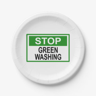 Greenwash-out stopzetten papieren bordje