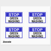Greenwash-out stopzetten rechthoekige sticker (Vel)