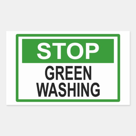 Greenwash-out stopzetten rechthoekige sticker (Voorkant)