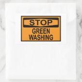 Greenwash-out stopzetten rechthoekige sticker (Tas)
