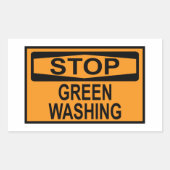 Greenwash-out stopzetten rechthoekige sticker (Voorkant)