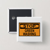 Greenwash-out stopzetten vierkante button 5,1 cm (Voorkant /achterkant)