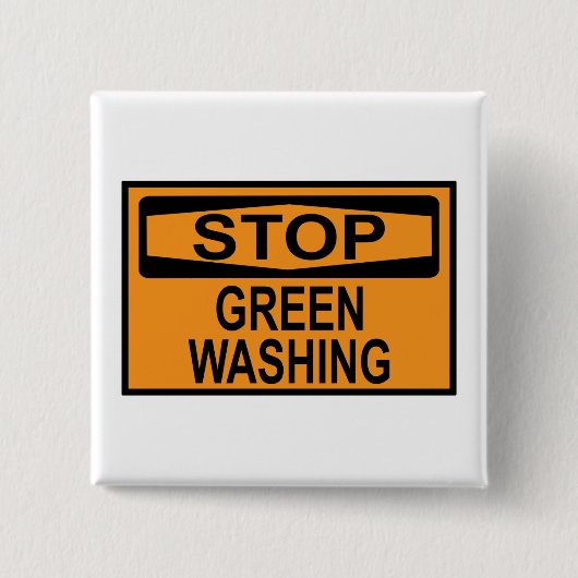 Greenwash-out stopzetten vierkante button 5,1 cm (Voorkant)